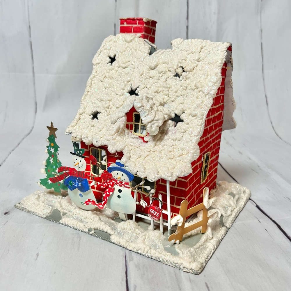Hallmark  Christmas Tin House Tea light luminary